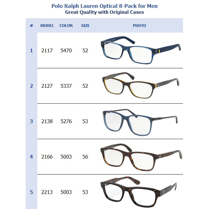 Polo Ralph Lauren Optical 8-Pack