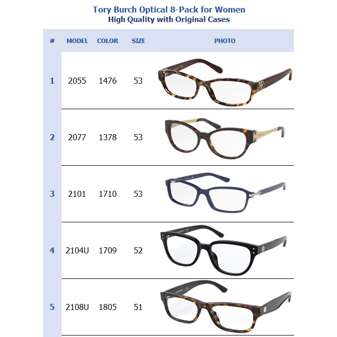 Tory Burch Optical 8-Pack