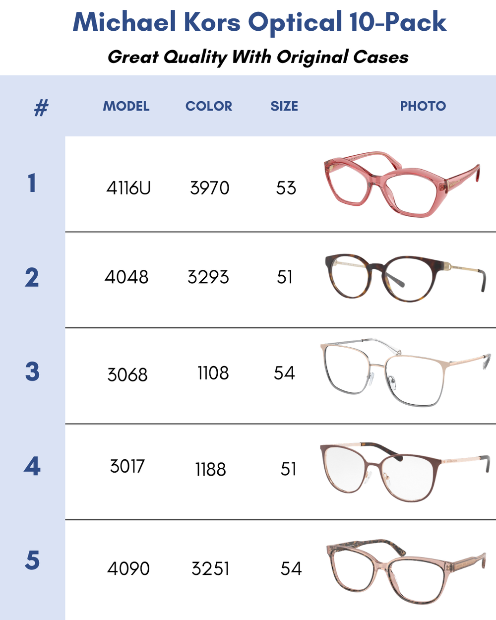 Michael Kors 10-Pack Optical Women