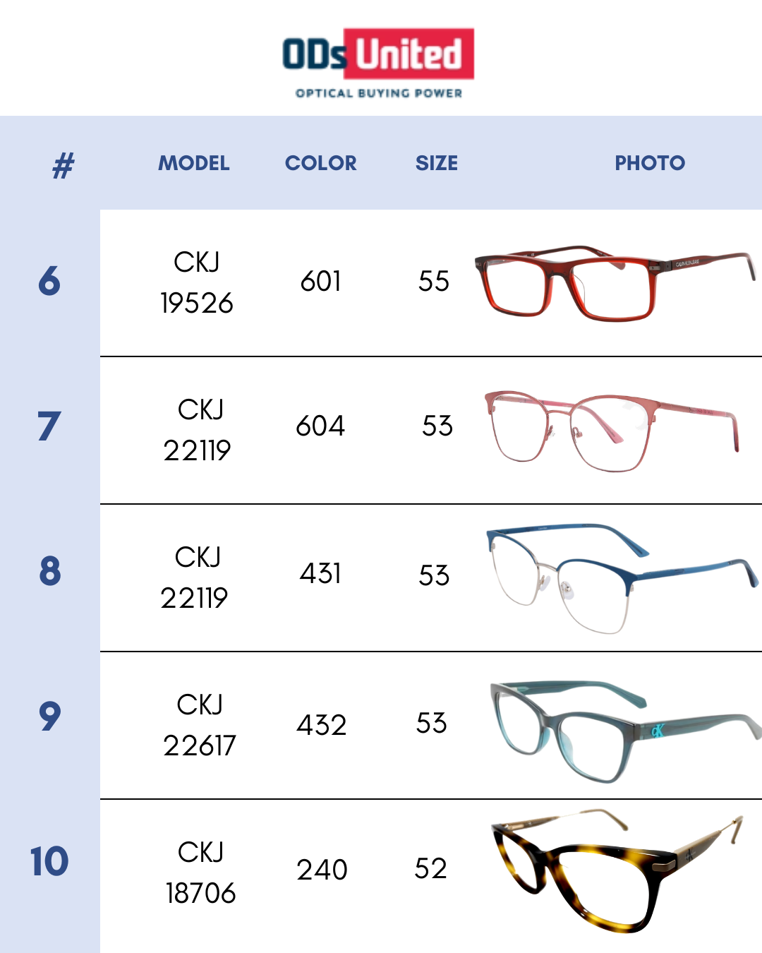 Calvin Klein Optical-10 Pack