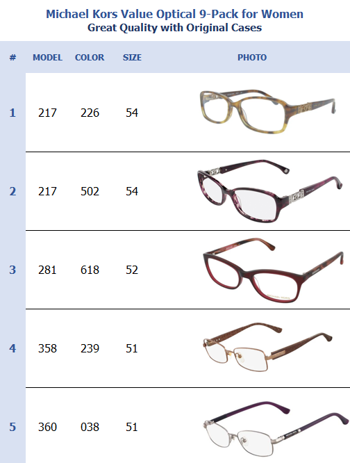 Michael Kors Value Optical 9-Pack
