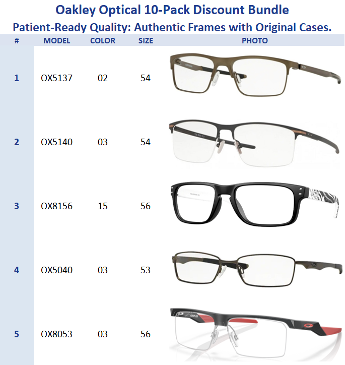 Oakley Optical 10-Pack Discount Bundle