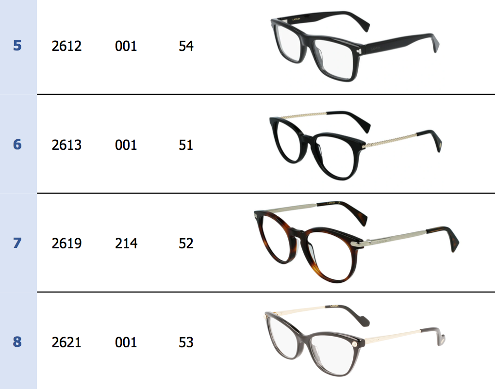 Lanvin Optical 8-Pack for Men and Women