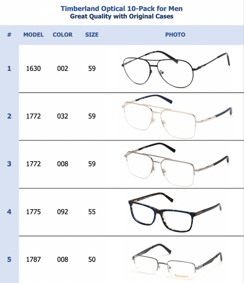Timberland Optical 10-Pack for Men