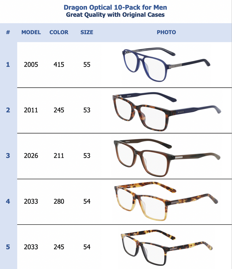 Dragon Optical 10-Pack for Men