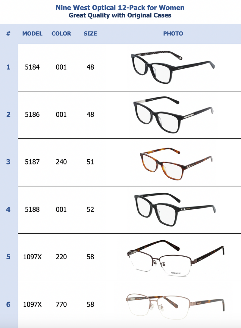 Nine West Optical 12-Pack for Women
