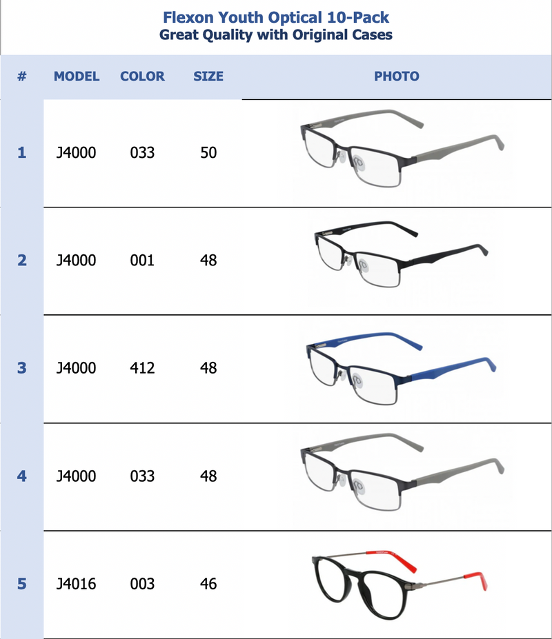 Flexon Youth Optical 10-Pack