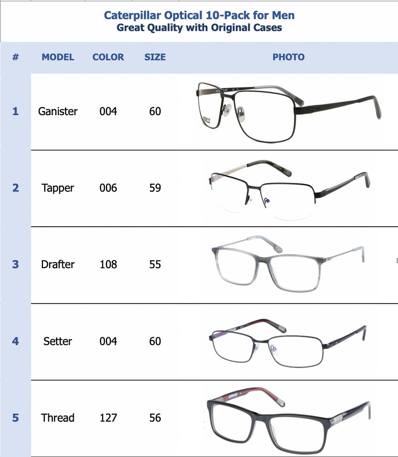 Caterpillar Optical 10-Pack for Men