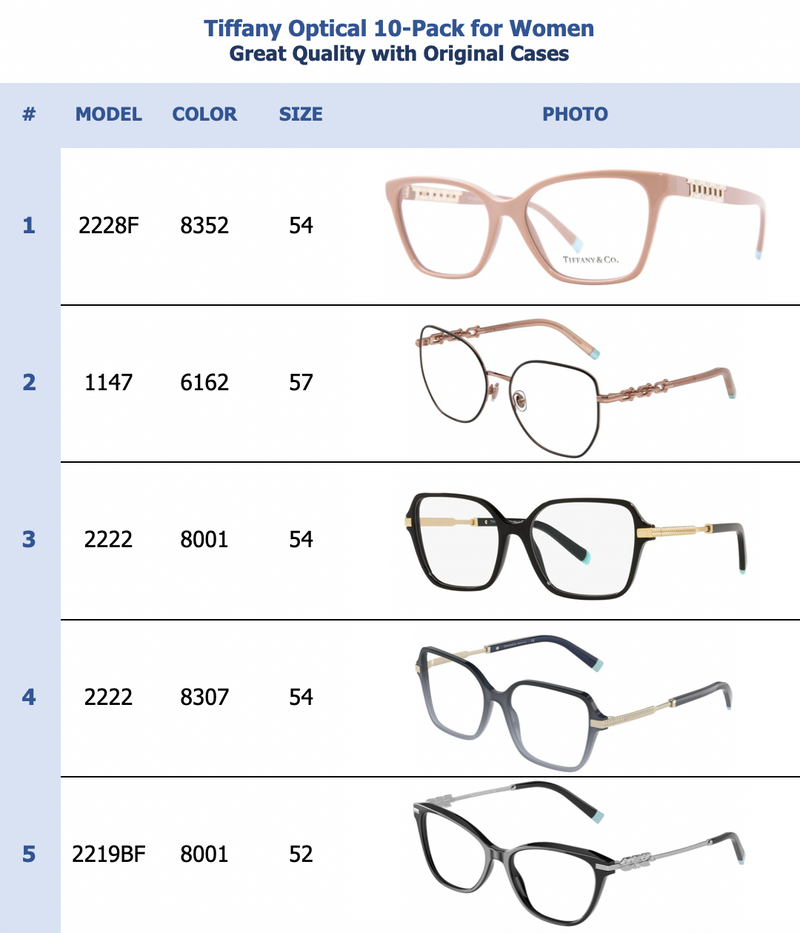 Tiffany Optical 10-Pack for Women