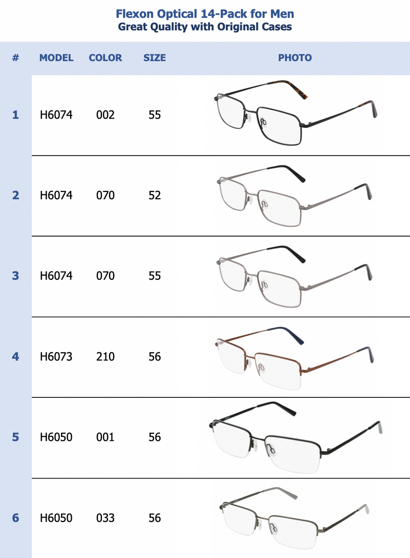 Flexon Optical 14-Pack for Men