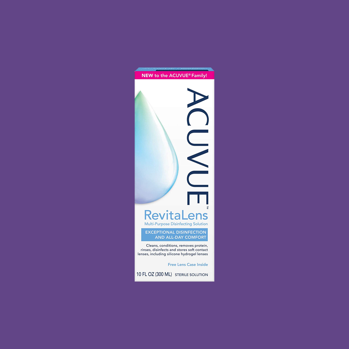 ACUVUE RevitaLens Multi-Purpose Disinfecting Solution (10oz + Lens Case)