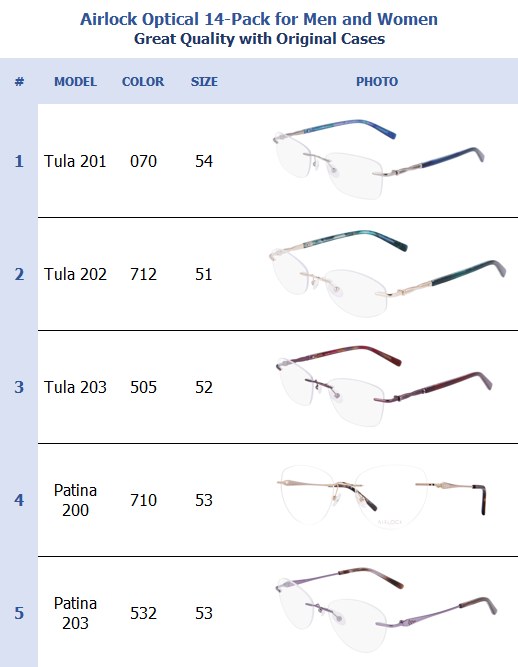 Airlock Optical 14-Pack for Men and Women