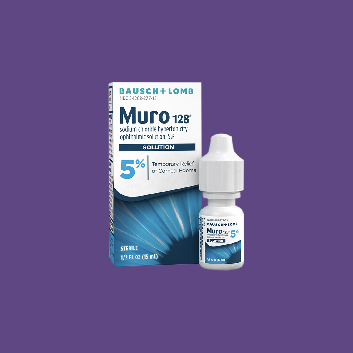 Muro 128 Eye Drops, Temporary Relief for Corneal Edema, 5% Solution, 0.5 Fl Oz