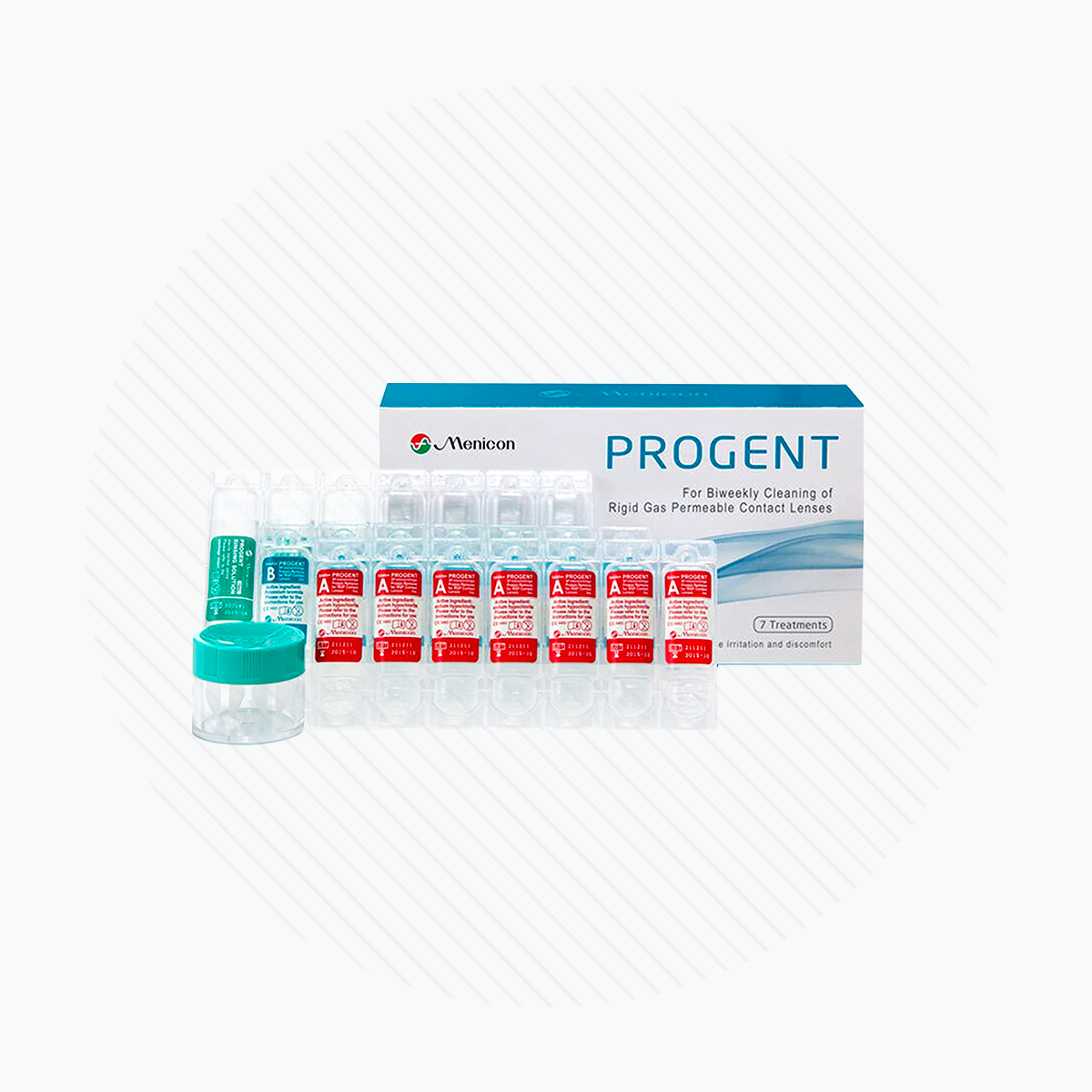 Menicon Progent Biweekly Contact Lens Cleaner - Removes Protein Deposits (7 Treatments)