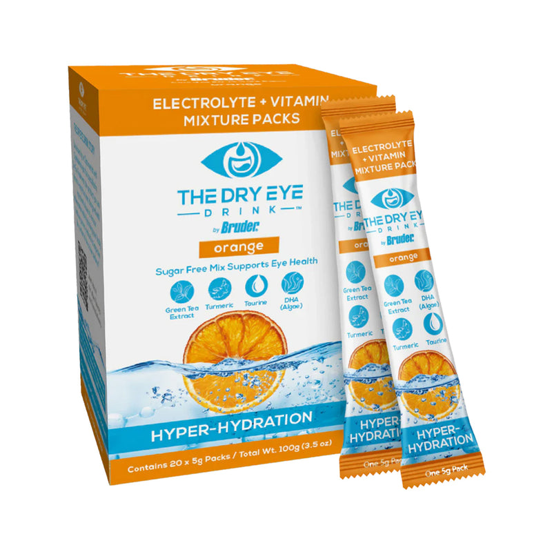 Dry Eye Drink™ Daytime – Doctor-Formulated Electrolyte Hydration for Eye Health (Orange, 20 Packets)