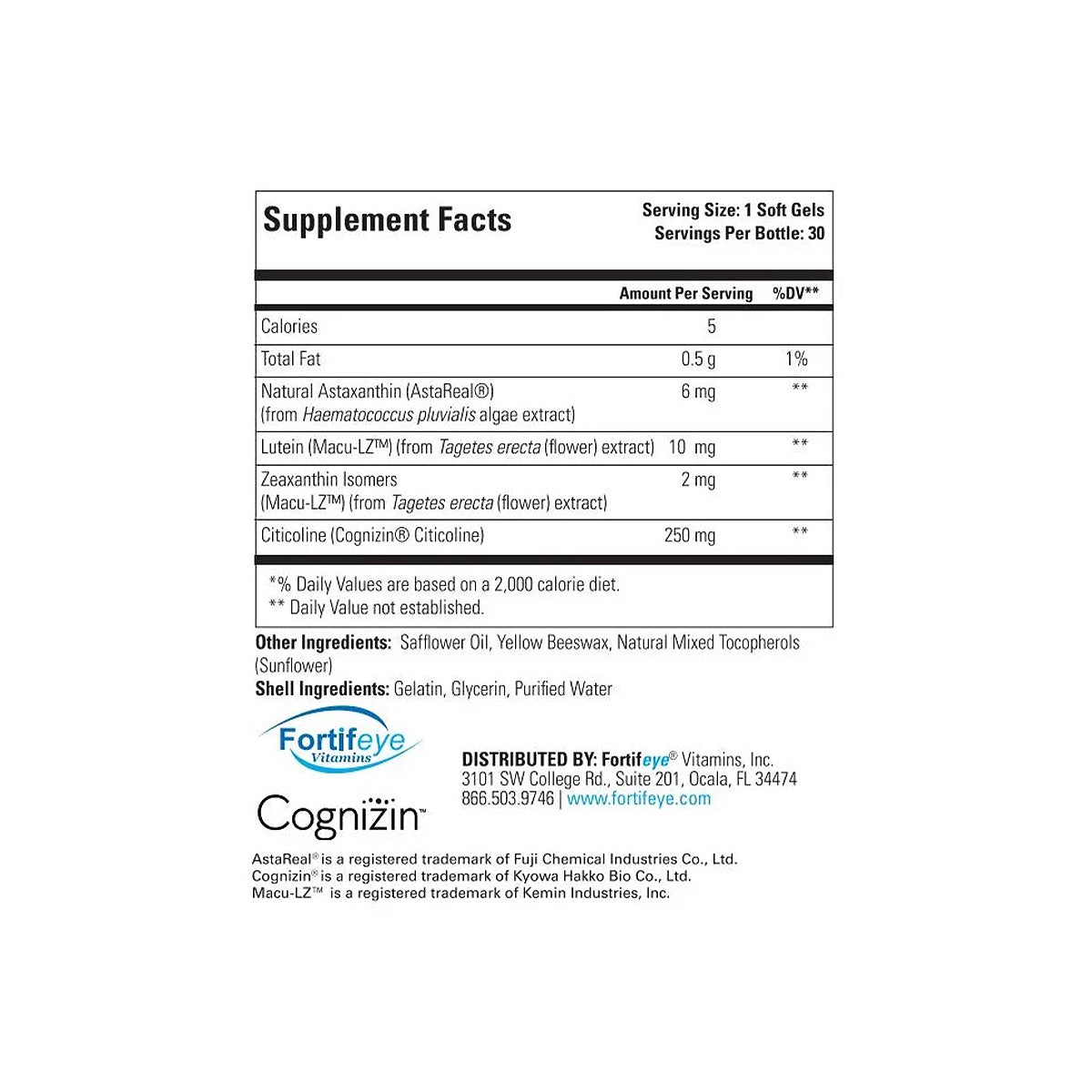 Fortifeye Focus & Brain for Macular and Cognitive Performance (90ct.) 3 Month Supply