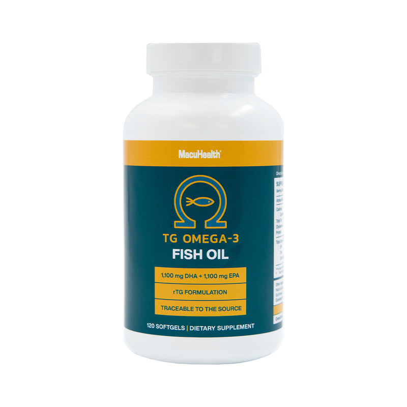 MacuHealth Omega 3 Fish Oil  - 1100mg of Omega 3, 120 Softgels (30-60 day supply)