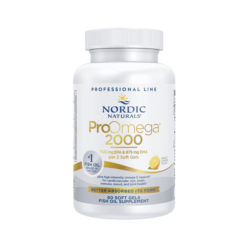 Nordic Naturals ProOmega 2000, Lemon Flavor - 2150 mg Omega-3 Soft Gels - Ultra High-Potency Fish Oil
