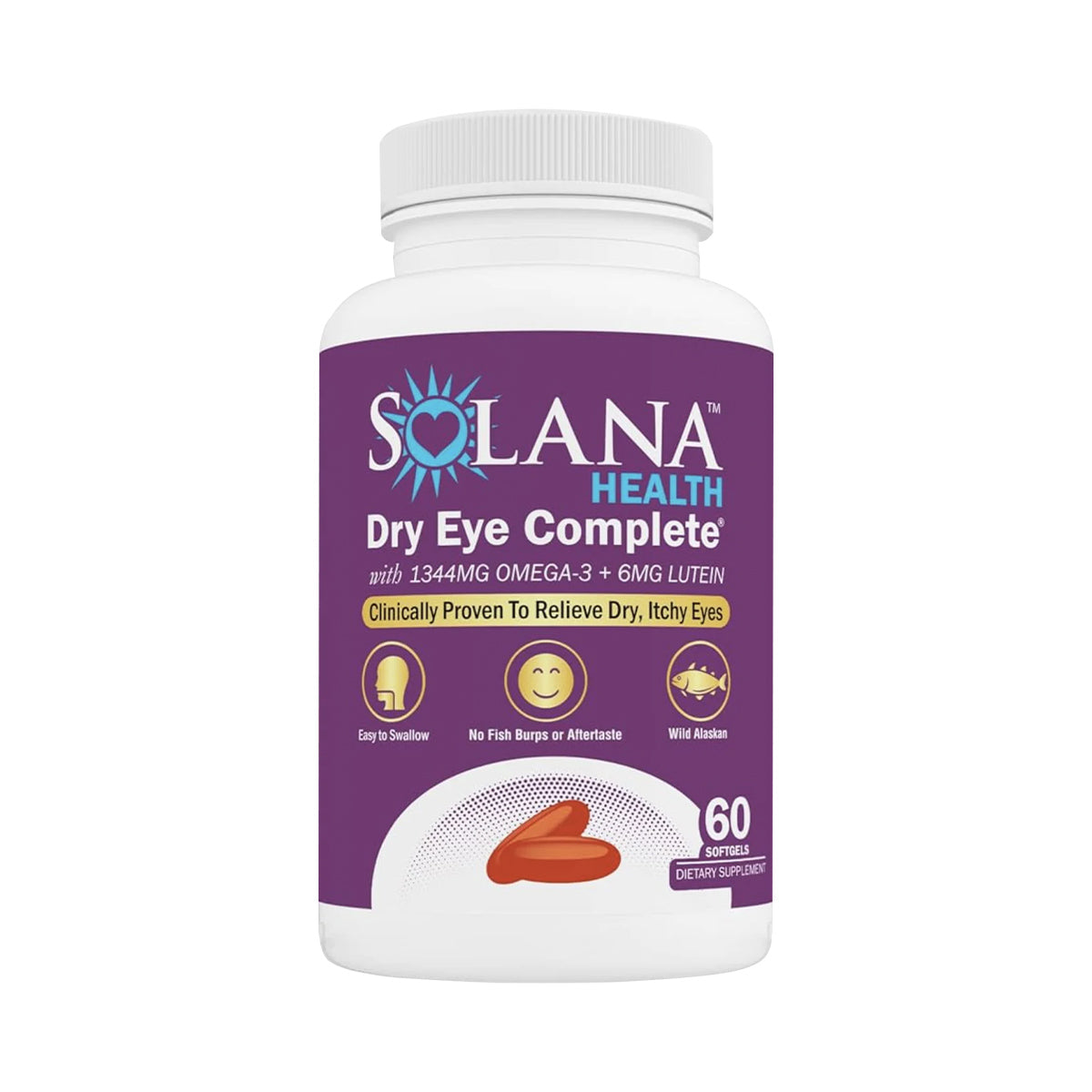 Solana Health Dry Eye Complete with Omega and Lutein (60ct Bottle)