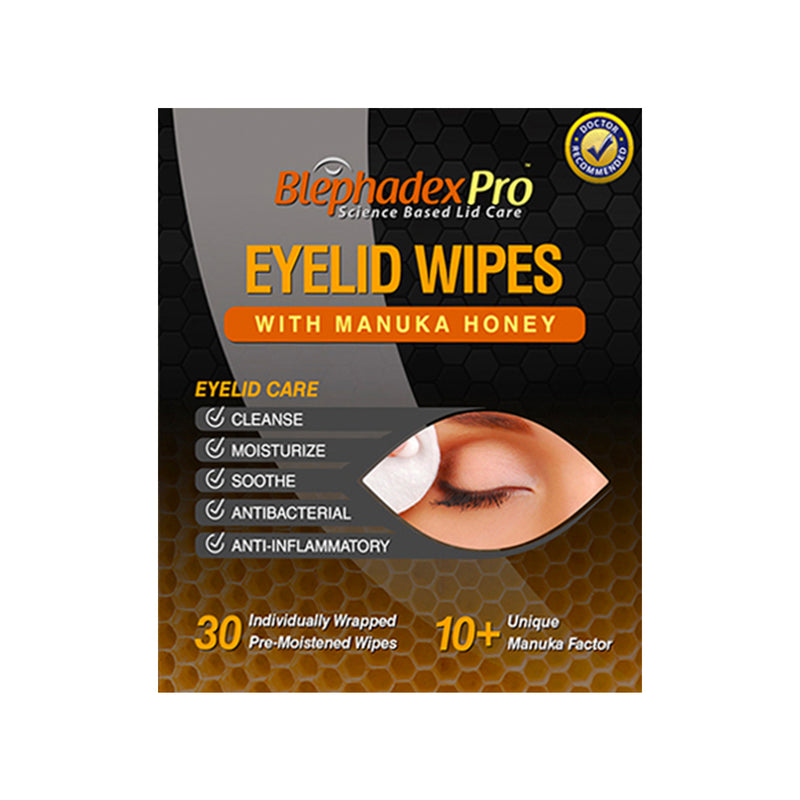 Blephadex Pro Eyelid Wipes with Manuka Honey (30 Wipes)