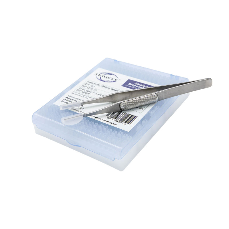 Meivertor™ Starter Kit – Stainless Steel Handle + 100 Single-Use Disposable Tips for Eyelid Eversion