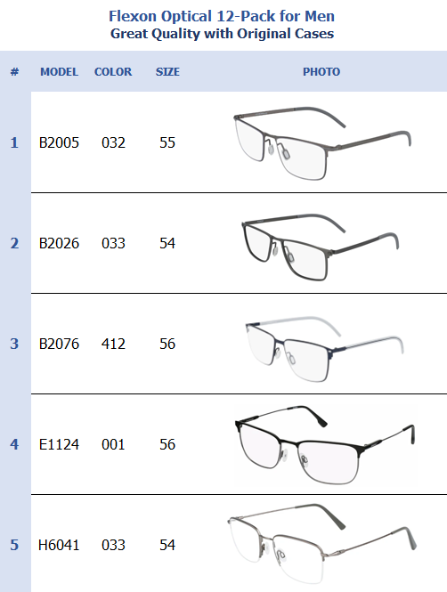 Flexon Optical 12-Pack for Men