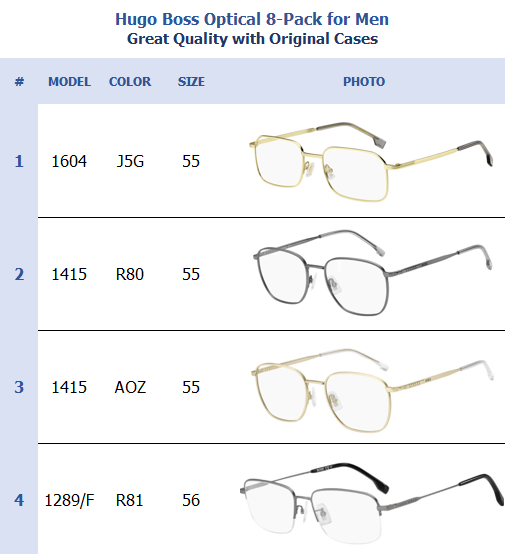 Hugo Boss Optical 8-Pack for Men