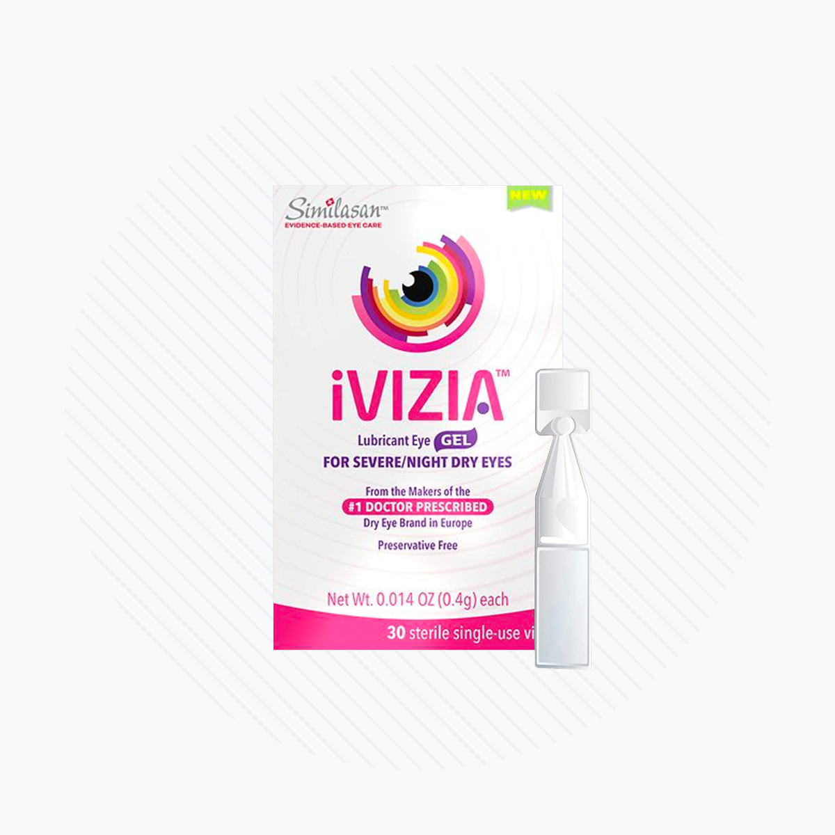 iVIZIA Lubricant Eye Gel for Severe and Nighttime Eye Relief, Preservative-Free, 30 Sterile Single-Use Vials