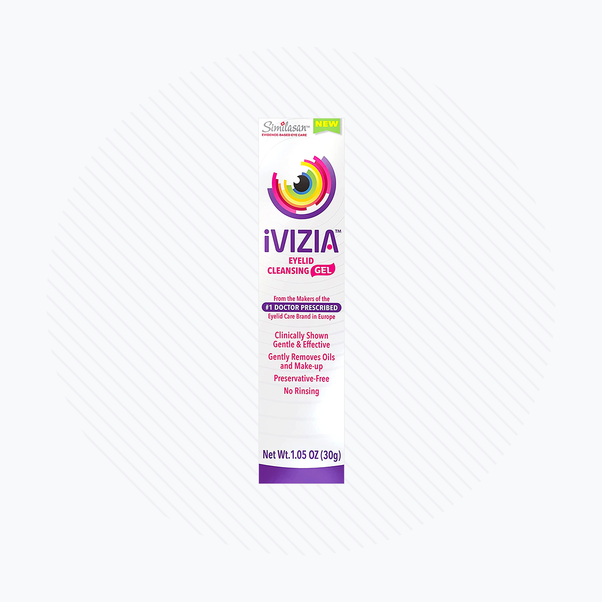 iVIZIA Eyelid Cleansing Gel, Preservative-Free, No Rinse, Gentle Makeup Remover Gel, 1.05 oz Tube