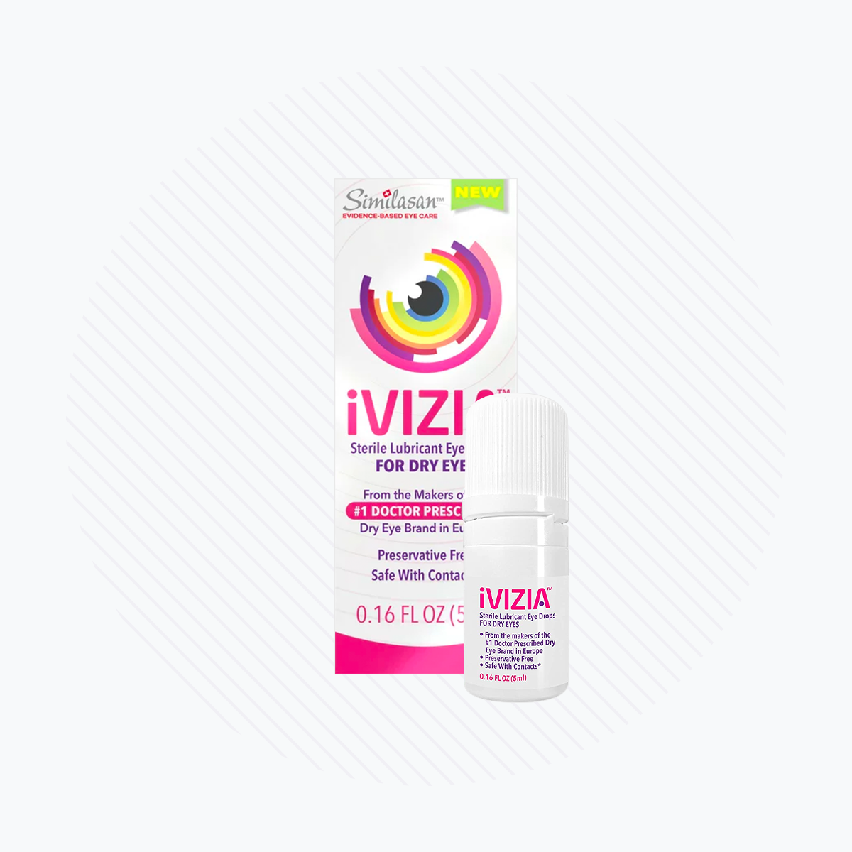 iVIZIA Sterile Lubricant Eye Drops, Preservative-Free, Contact Lens Friendly, 0.17 fl oz (5ml bottle)