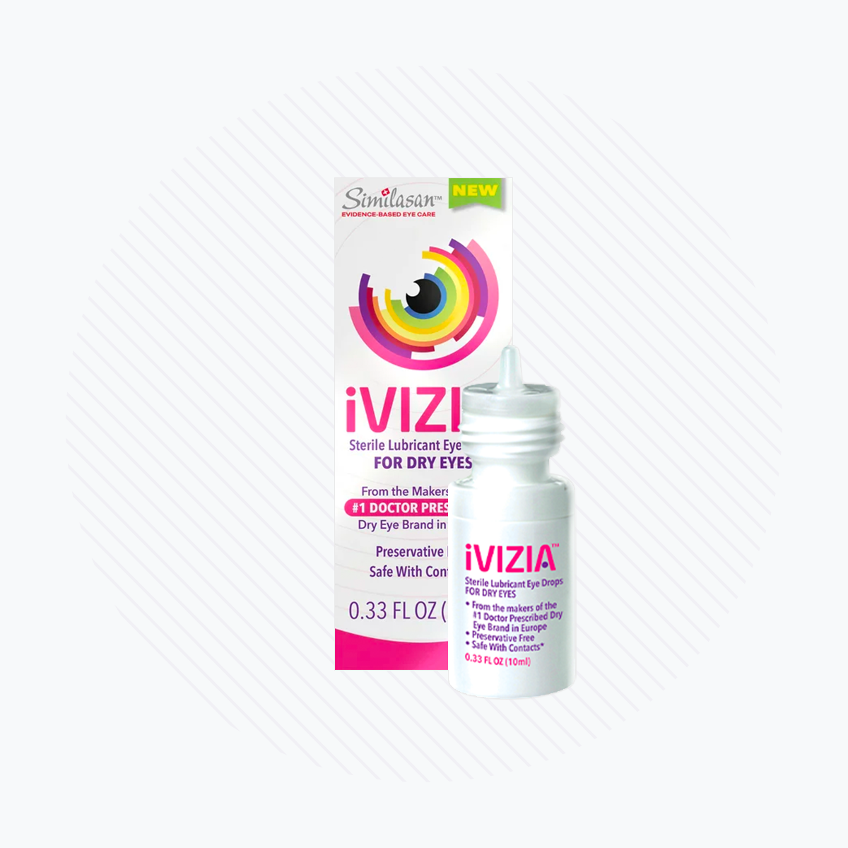 iVIZIA Sterile Lubricant Eye Drops, Preservative-Free, Dry Eye Relief, Contact Lens Friendly, 0.33 fl oz (10ml bottle)