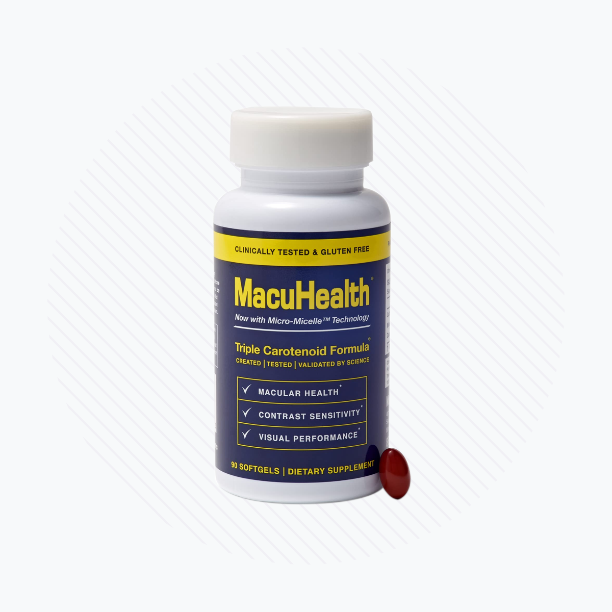 MacuHealth Triple Carotenoid Formula for Adults - Eye Vitamins (90 Softgels, 3 Month Supply)