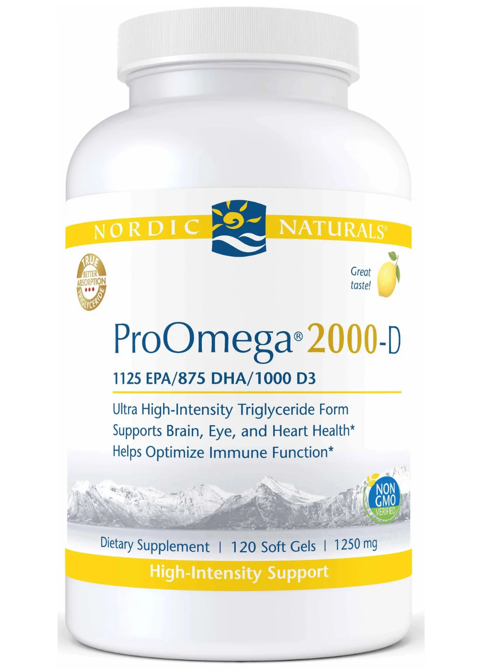 Nordic Naturals ProOmega 2000-D Lemon Flavor (120ct)