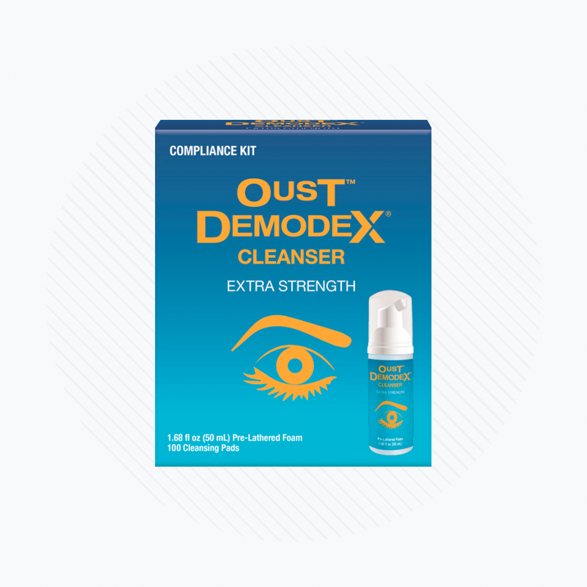 OCuSOFT Oust Demodex Cleanser Wipes with Foam Compliance Kit (50ml Foam with 100 pads)