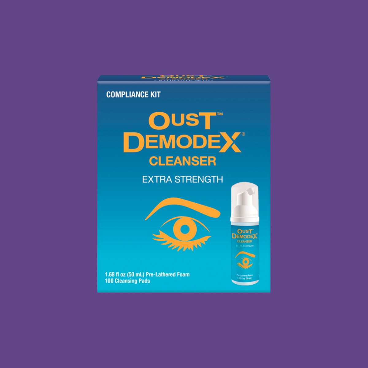 OCuSOFT Oust Demodex Cleanser Wipes with Foam Compliance Kit (50ml Foam with 100 pads)