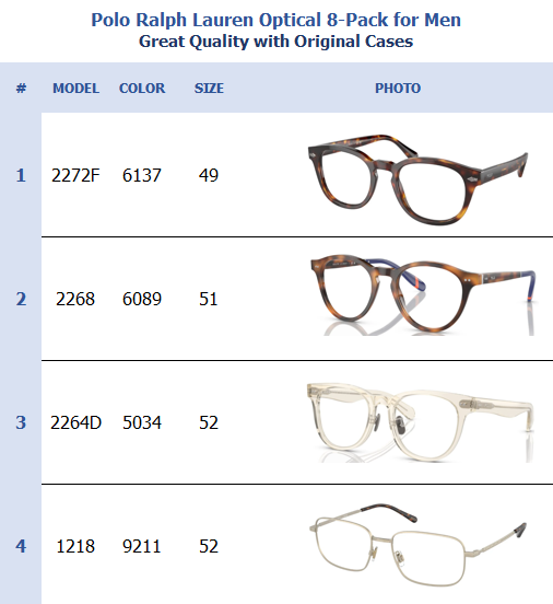 Polo Ralph Lauren Optical 8-Pack for Men